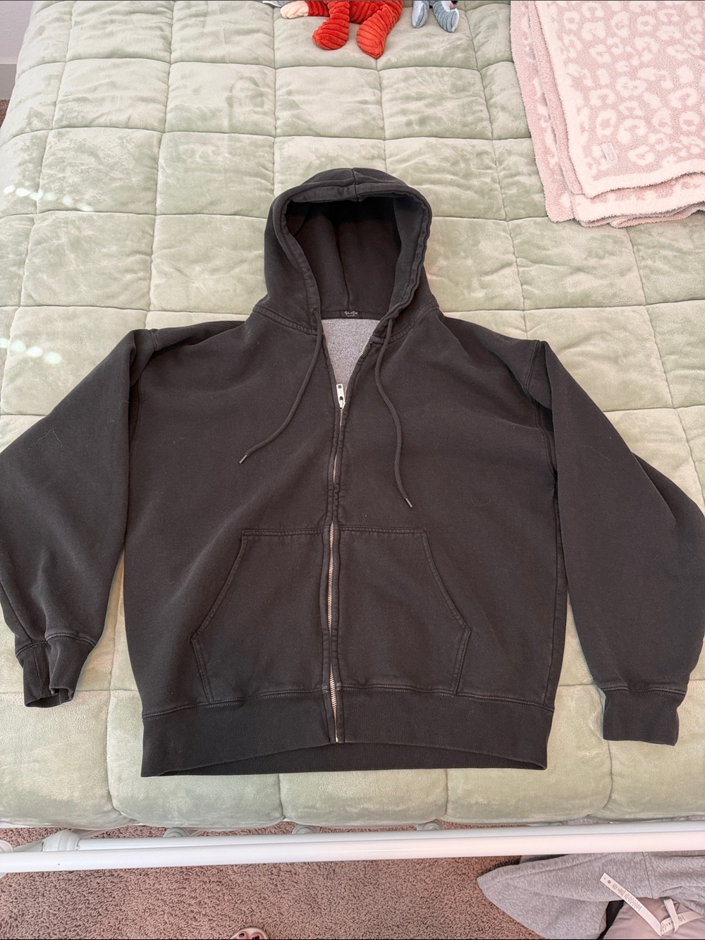 John Galt Christy Full Zip Oversized Hoodie Black